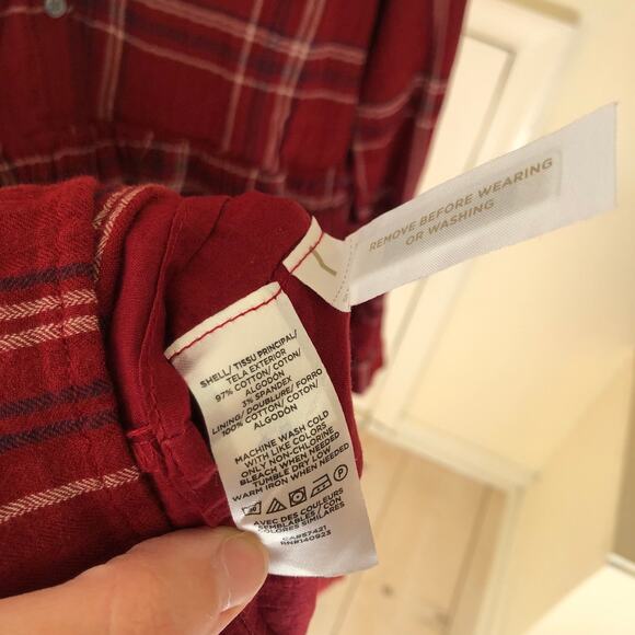 Loft NWT Women's Red Plaid Swing Shirt Dress Size M - Picture 4 of 8